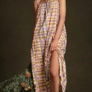 Anthropologie Daily Practice Plaid Maxi Dress